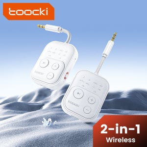 투키 무선 오디오 리시버 블루투스 5.2 어댑터 APTX HD AAC 2 in 1 3.5mm AUX 듀얼 디바이스 어댑터 TV 자동차 스피커 스위치용