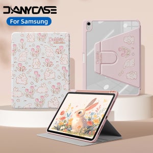 삼성 갤럭시 탭A9 플러스 A8 10.5 자동 절전/깨우기 탭 S10 S9FE S7 S8 11P 12.4 13.1 S6 Lite용 360도 회전 펜슬 홀더 포함 ﻿