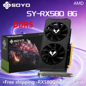 SOYO AMD CPU RX580 8GB 2048SP 비디오 카드 게임용 그래픽 카드 GDDR5 256Bit PCI-E 3.0X16 14NM 데스크탑 컴퓨터 구성 요소 HDMI D