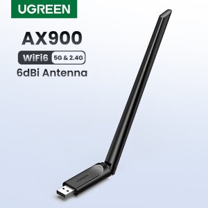 UGREEN WiFi 어댑터 AX900 6dBi 안테나 5G 및 2.4G 듀얼 밴드 WiFi6 동글 데스크탑 PC Windows USB 이더넷 무선 네트워크 카드