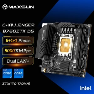 MAXSUN 게임 마더보드 B760ITX D5는 인텔 14 13 12세대 코어 CPU DDR5 M.2 PCIEX16 4.0 컴퓨터 부품을 지원합니다.