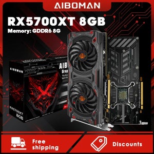 AIBOMAN RX5700XT 8G GDDR6 레드 데몬 게이밍 공식 고성능 그래픽 카드