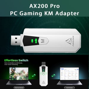 AIMZENIX AX200PRO 키보드 마우스 어댑터, 고성능 컨버터 |   인기 FPS 게임과 호환 가능 |   PC 및 NS 플랫폼