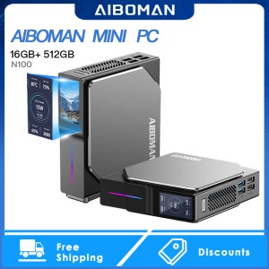 AIBOMAN 미니 PC 인텔 알더레이크 N100 16GB+512GB 3.40Ghz 4C/4T 인텔 7 HDMI*2 LAN*2 DC AUX USB2.0 USB3.0