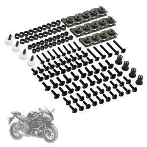 177PCS M5 M6 나사 오토바이 볼트 나사 YAMAHA YZF R1 R15 R25 R3 R6 R125 R15 R25 MT03 MT07 MT10 스즈키 GSXR 용 페어 볼트
