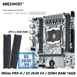 MACHINIST 화이트 X99 PR9-H 마더보드 콤보 인텔 제온 E5 2630 V4 LGA 2011-3 CPU DDR4 16GB RAM NVME M.2 옵션 키트 세트