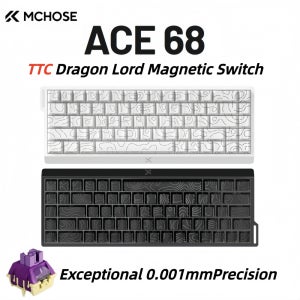 MCHOSE ACE68 TTC 드래곤 로드 마그네틱 스위치 256K 게이밍 키보드 홀 이펙트 0.001mm 고속 트리거 프로그래밍 가능 RGB (로지텍 호환)