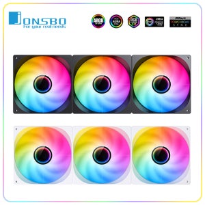 JONSBO ZW-140 컴퓨터 케이스 팬 140mm 4PIN PWM 5V ARGB ZW-140BR CPU 냉각 팬 정방향/역방향 팬 키트