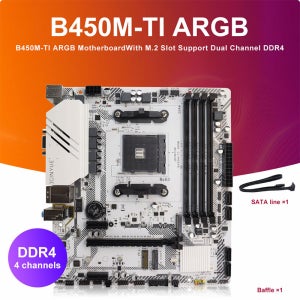 ARGB M-ATX 마더보드 클래식 AMD B450 4 DDR4 메모리 AM4 메인보드 M.2 NVME(Ryzen 5500 5600 5600G CPU 지원) 완전 새 제품