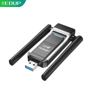 EDUP EP-AX1693S WiFi6 AX1800 USB 3.0 어댑터 고출력 듀얼 안테나 강력한 신호 5GHz/2.4GHz 무선 어댑터 Win11/10/7 호환