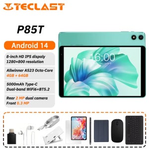 Teclast P85T 태블릿 PC Allwinner A523 8코어/8인치 1280*800 HD IPS/4GB RAM/64GB ROM/5000mAh Type-C/안드로이드 14/