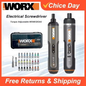 Worx 30 비트 세트 전동 공구 WX242 전기 스크루 드라이버 세트 스마트 무선 드릴 스크루 드라이버 USB 충전식 핸들 4V DIY