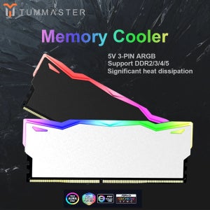 TUMMASTER PC 메모리 방열판 RAM 냉각 조끼 데스크탑 컴퓨터 메모리 DDR3 DDR4 DDR5 DDR2 용 5V 3 핀 ARGB