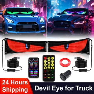 ZSQHET 트럭용 LED 유연 스크린 자동차 표지판, RGB LED 매트릭스 픽셀 패널 자동차 표지판 애니메이션 원격 제어 유연 디스플레이 라이트 USB 5V 지원 한국어/프랑스