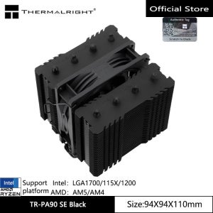 Thermalright TR-PA90 SE 4 히트 파이프 CPU 공기 냉각 라디에이터, 듀얼 타워 단일 팬, LGA1700/115X/1200/AM5/AM4 지원