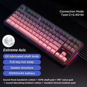 Aula F87 Pro 기계식 키보드 유선 2.4g 무선 블루투스 트라이 모드 8000mAh 87Key Hotswap Rgb Pbt 맞춤형 게임용 키보드