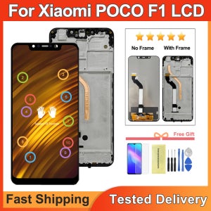 샤오미 포코폰 F1 용 LCD 디스플레이 스크린 어셈블리, AAA 품질 LCD + 프레임, POCO F1 LCD 스크린 디스플레이 교체, 6.18 인치