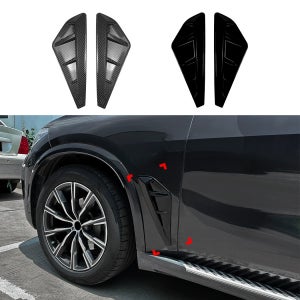 BMW X5 G05 M-Sport 2019 2020 2021 2022용 차량 측면 에어 펜더 흡기구 스포일러 커버, 광택 블랙 ABS 샤크 가일즈 트림