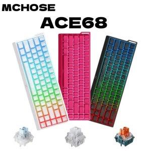 MCHOSE ACE68 마그네틱 키보드 유선 기계식 ACE60 프로 게이밍용 0.01mm 래피드트리거 8000Hz SOCD/Rs 0.125ms 128K 샘플링 속도