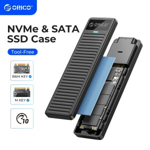 ORICO M.2 NVMe SSD 인클로저 10Gbps USB 3.2 Gen2 케이스 박스 NVMe SATA SSD 게이머를 위한 심플한 디자인 도구가 필요 없는 지원 UASP