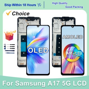 삼성 A17 디스플레이 용 AMOLED SM-A176B 삼성 A17 4G LCD 용 LCD 터치 스크린 디지타이저 어셈블리 부품 SM-A175F 디스플레이