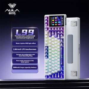 AULA L99 기계식 키보드 지능형 스크린 무선 블루투스 가스켓 구조 게이밍 키보드 RGB 조명 야간 시야 확보