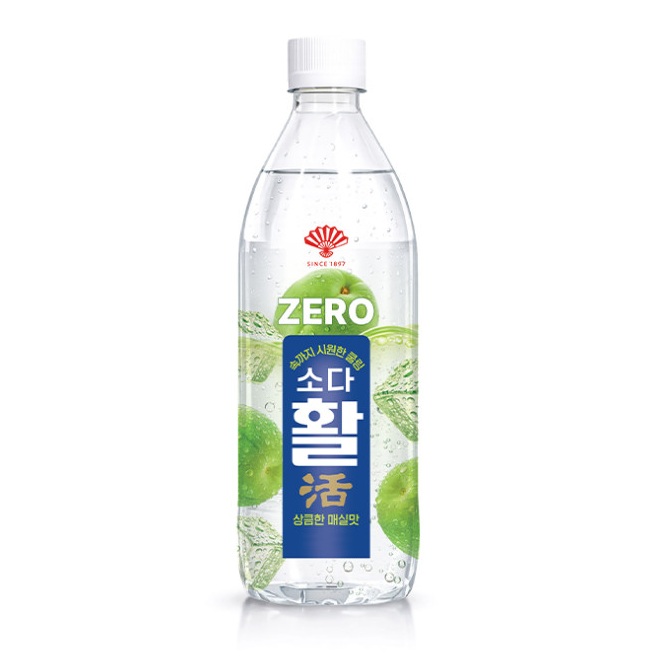 동화약품 부채표 소다활 제로 매실, 500ml, 24개
