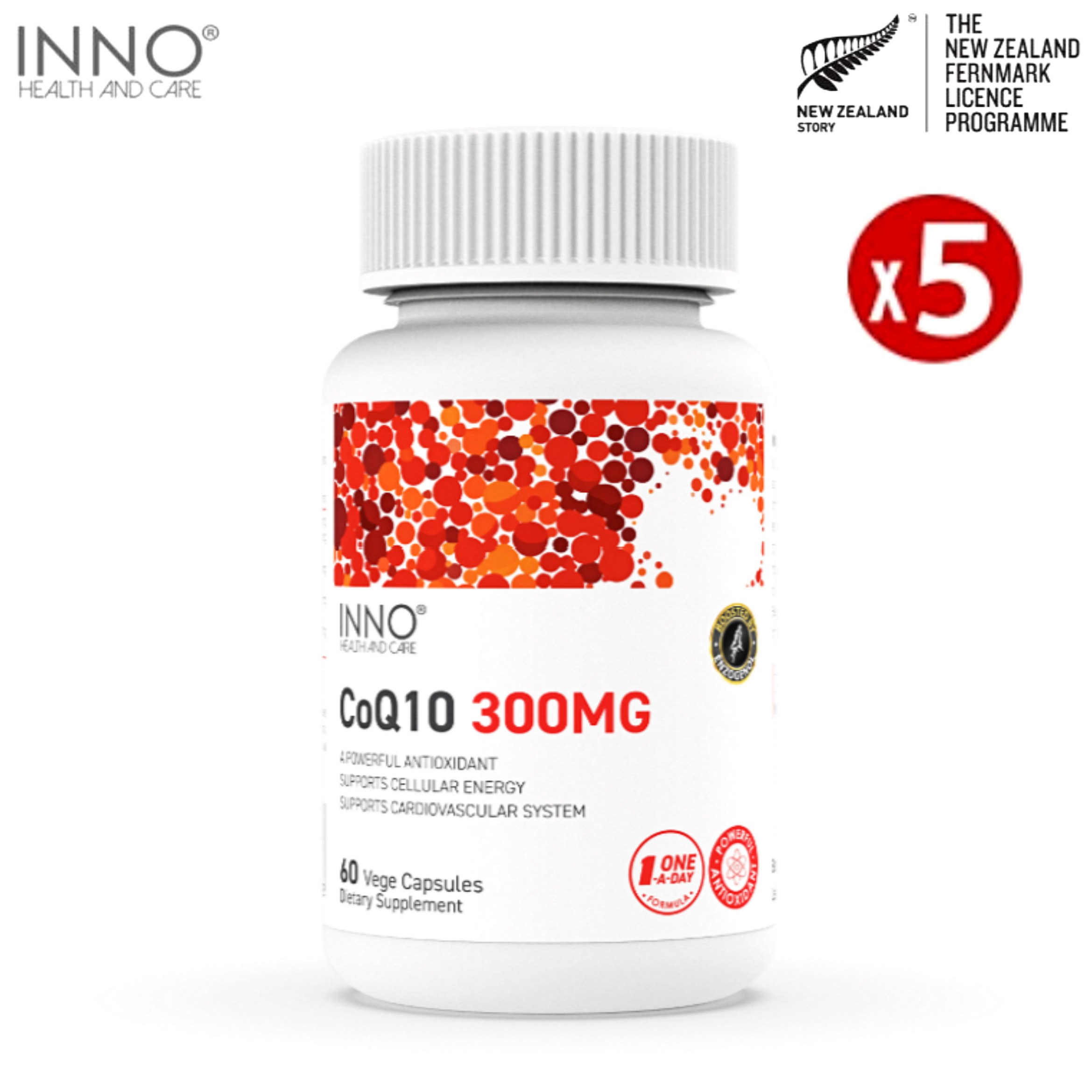 이노헬스 코엔자임 Q10 300mg 60베지캡슐 5개 항산화 비타민D 비타민E 엔조제놀