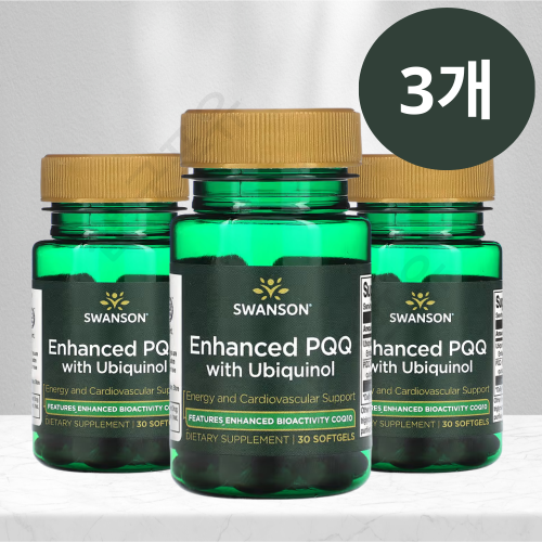 스완슨 유비퀴놀 PQQ 30정 3병 코엔자임 Q10 코큐텐 coq10 ubiquinol 3개