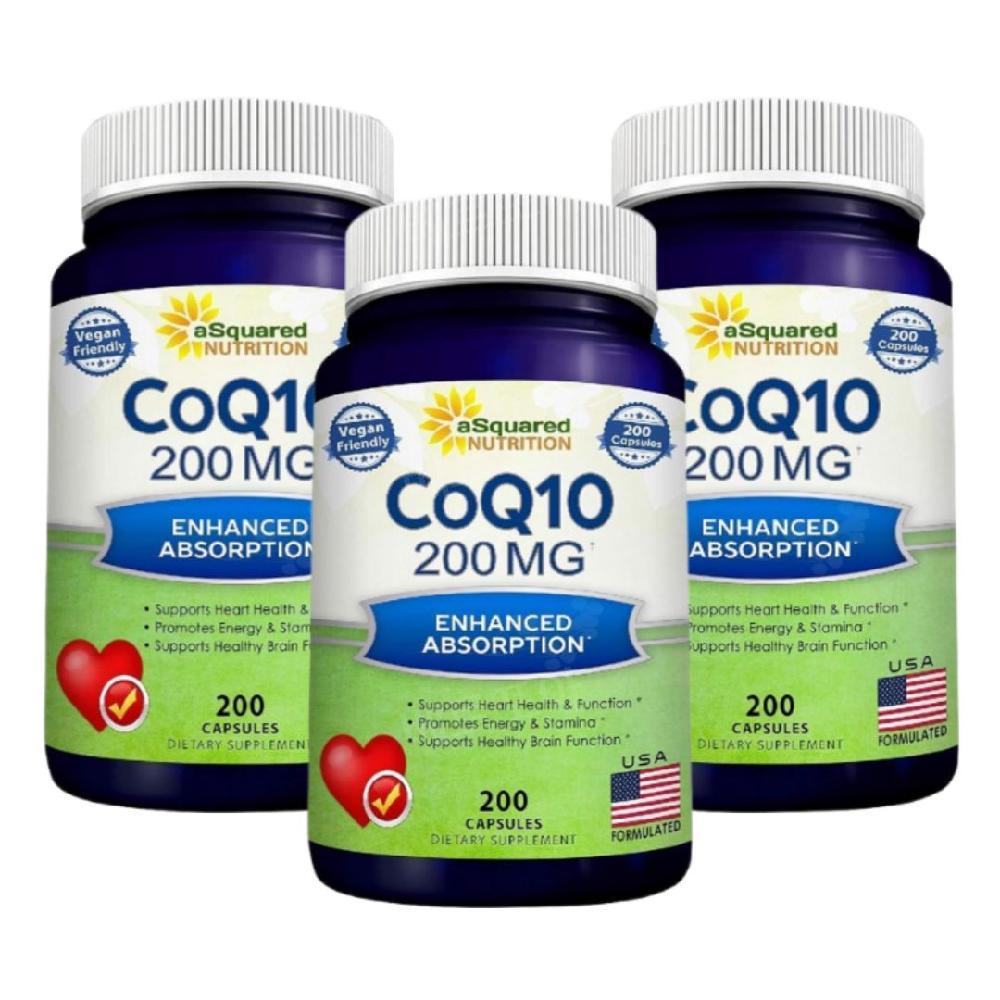 aSquared CoQ10 코엔자임 q10 큐텐 200mg 200캡슐 3개