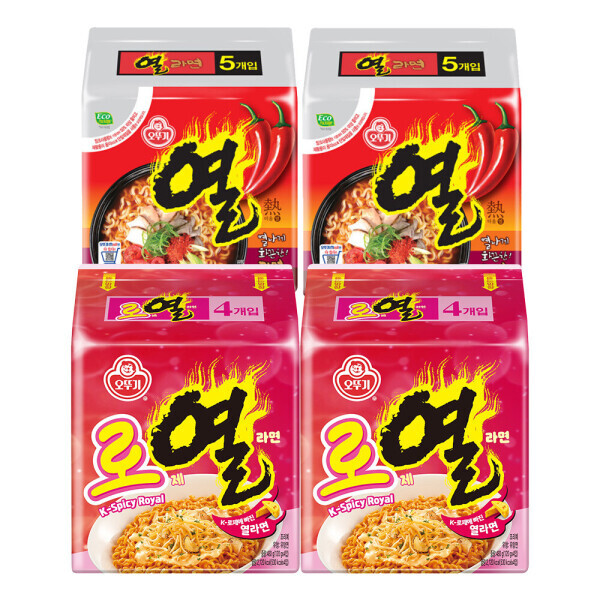 오뚜기 로제열라면 2팩+열라면 2팩 (총18개입) (11,980원) (무료)