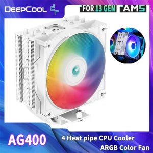 DEEPCOOL AG400 4 히트 파이프 CPU 공냉식 쿨러 ARGB PWM TDP 220W CPU 라디에이터 LGA1700 1200 115X 1151 1155 AMD AM4 A