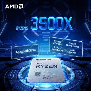 AMD 라이젠 5 3500X 6코어 6스레드 B450 메인보드 호환 AM4 4.1GHz 65W 7NM L3=32M R5 3500X DDR4 (팬 없음)