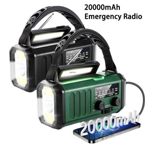 뜨거운 20000mAh AM/FM/NOAA 라디오 태양열 핸드 크랭크 발전기 라디오 휴대용 라디오 de emergencia LED 손전등 SOS 알람 보조베터리