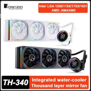 JONSBO TH-360 CPU 수냉식 천층 미러 팬 일체형 수냉 LGA1700 1200 115X AM5 화이트 워터 쿨러