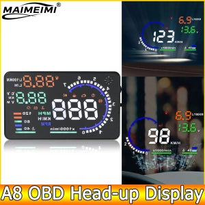 디지털 자동차 OBD HUD A8 헤드업 디스플레이 AUTO HUD OBD 윈드실드 스크린 프로젝터 LED 속도계 수온 RPM 미터