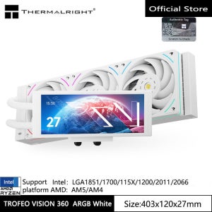 Thermalright TROFEO VISION 360 ARGB 올인원 수냉 라디에이터, 6.86인치 LCD 디스플레이/자기 콜드 헤드/LGA1851/1700 지원