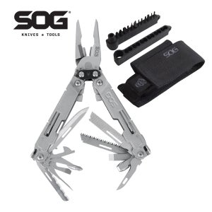 SOG 21 in 1 파워액세스 디럭스 프로페셔널 멀티툴 플라이어 접이식 나이프 스테인리스 스틸 수공구 (칼집 및 육각 비트 키트 포함)