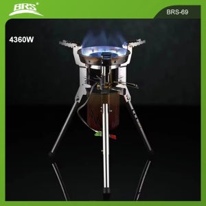 BRS-69 고출력 4360W 야외 가스 스토브 조절 가능한 높이 접이식 가스 버너 캠핑 피크닉 방풍 스토브 요리 액세서리
