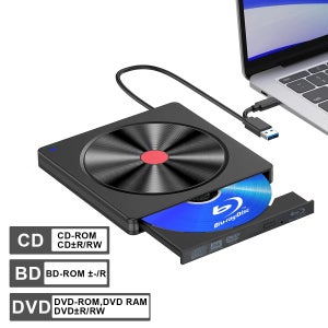 외장 블루레이 드라이브, USB 3.0 및 Type-C BD 리더, DVD/CD 버너 – 노트북 PC용 휴대용 블루레이 플레이어, Windows/Linux/Mac OS
