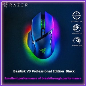 Razer Basilisk V3 Pro 게이밍 마우스, 30000DPI, 프로그래밍 가능 버튼 11개, FOCUS PRO 30K 광학 센서, 13개의 색상 변경 구역