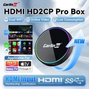 새로운 CarlinKit HD2CP Pro CarPlay to HDMI 무선 CarPlay 안드로이드 오토 지원 HDMI 장치 2K 비디오 스트리밍 스마트 박스 플러그 앤 플레이