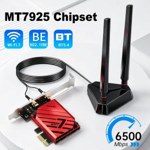 WiFi 7 WiFi 어댑터 MT7925 BT5.4 BE6500 802.11BE PCIE X1/4/8/16 무선 랜 카드 PC용 Wifi 어댑터 (윈도우10/11 호환)