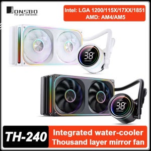JONSBO TH-240 CPU 워터 쿨러 콜드 헤드 디지털 디스플레이 통합 수냉식 라디에이터 LGA1700 1851 1200 115X AM4 AM5