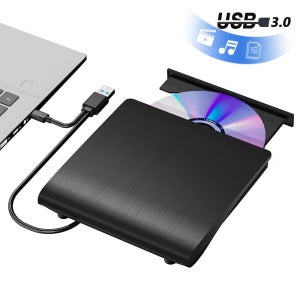 USB 3.0 타입-C 외장 CD DVD 드라이브, USB 2.0 슬림형 보호 기능이 있는 외장 CD-RW 드라이브 DVD-ROM 플레이어 (노트북, 데스크탑 PC용)