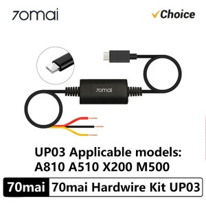 새로운 70mai 하드와이어 키트 UP03 대시 캠 M500/Omni X200/A810/A510 Type-C 케이블 모니터 케이블 전용 24H 주차 감시 케이블