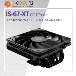 ID 냉각 IS-67-XT 6 히트 파이프 CPU 쿨러 유압 베어링 저소음 냉각 팬 푸시형 에어 라디에이터(열 페이스트 포함)