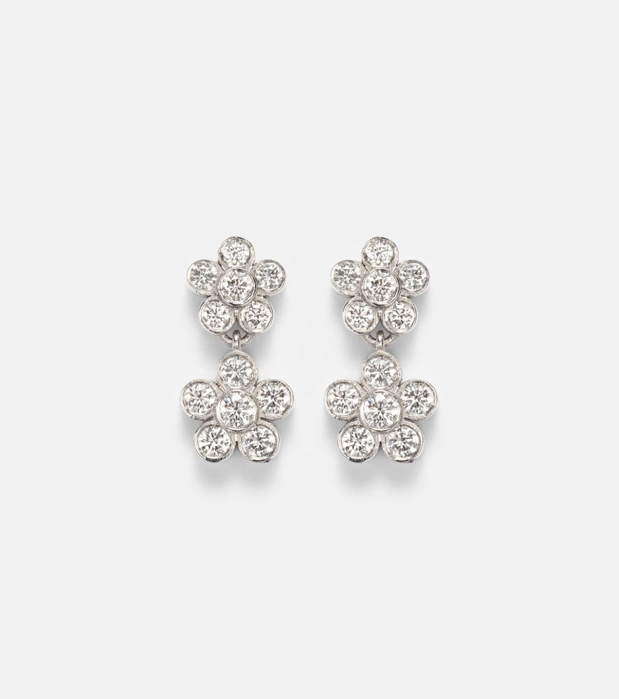 일리아나 마크리 Blossom Daisy Duo 18kt 화이트 골드 다이아몬드 이어링