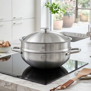 [에이엠티] AMT 316Ti 스텐 통5중 코닉 파티웍 28cm - 그레이