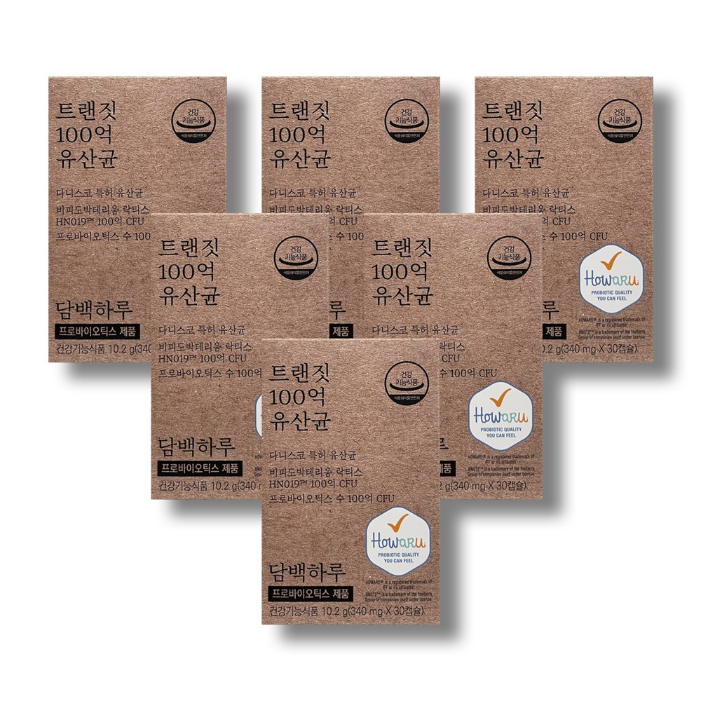 담백하루 트랜짓 100억 유산균 30정 6개
